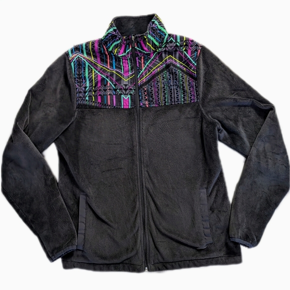 Fila Retro 90's Neon Pattern Zip Up Super Soft Fleece Unique vintage - Picture 2 of 7